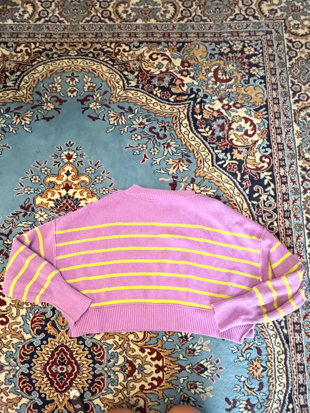 NWOT Free People Easy Street Crop Pullover Sweater Orchid Stripe Medium - Picture 5 of 5